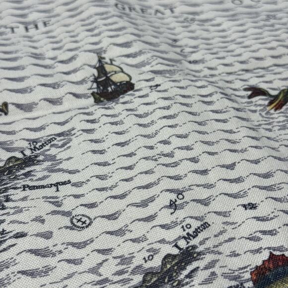 VTG The Mulberry Co Fabric Piece 55”x56” The Great Ocean Design ~ 1993 - Picture 5 of 10